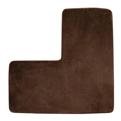 Effen Kleur Koraalvilt Vloermat L-vormige Badkamervloermat Huishoudelijk Toilet Tussenstuk Koelmat 80 * 80cm
