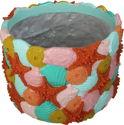 HD Collection Vase Shell Polyresin Multi 33.5x33.5x23.5cm