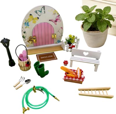 Miniatuur Decoratie Set - Poppenhuis Meubilair - Knutselen en Spelen - Gedetailleerd Minivakmanschap - 20 x 14 x 4 cm