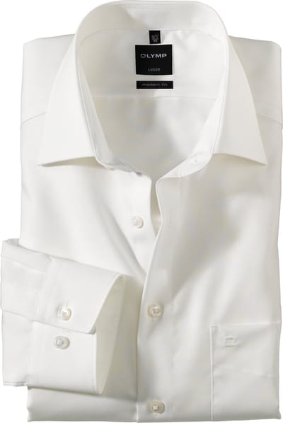OLYMP Luxor modern fit overhemd - mouwlengte 7 - beige - Strijkvrij - Boordmaat: 40 (EU maat: M)