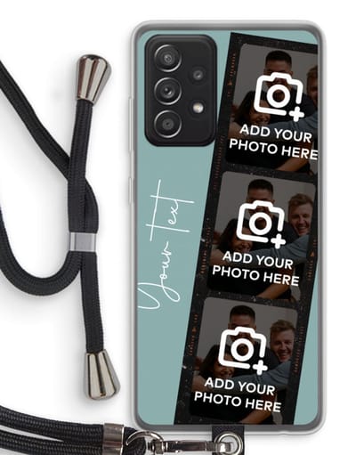 Gepersonaliseerd - Case Company® - Hoesje met koord geschikt voor Samsung Galaxy A52s 5G hoesje met Koord - Filmrol N°1 - Telefoonhoesje met Zwart Koord - Bescherming aan alle Kanten en Over de Schermrand