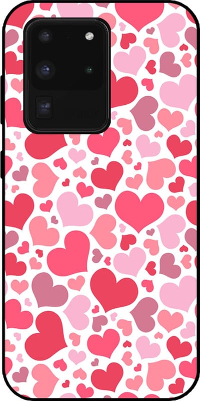 Smartphonica Telefoonhoesje Geschikt voor Samsung Galaxy S20 Ultra met Hartjes Print - Hearts Design TPU Backcover Case - Kinder Hoesje met Hartjes Design geschikt voor Samsung Galaxy S20 Ultra