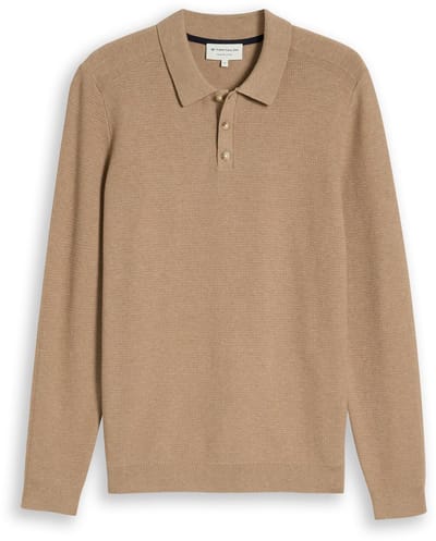 Tom Tailor - Gebreide trui met polokraag - Maat XXL - hazel brown melange