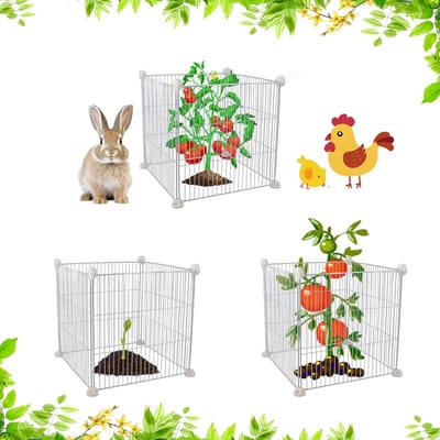 Plantenkooi Beschermer - Dierenwerend Gaas - Bescherm Je Tuin - Modulair Ontwerp - 30x30cm Panel - Wit