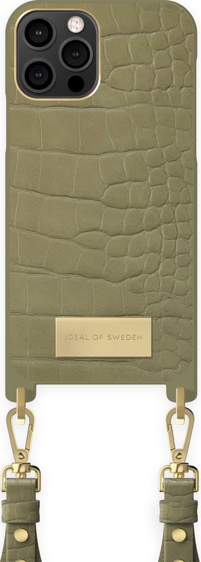 ideal of sweden phone necklace case ss22 geschikt voor Apple iphone 12/12 pro sage croco