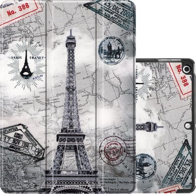 Hoes - Geschikt voor Apple iPad 7 (2019) - 10.2 inch - 7e Generatie - Dun & Stevig - Trifold Bookcase - Hard Cover - Hardcover Book Case - Tablet Hoesje - Eiffeltoren