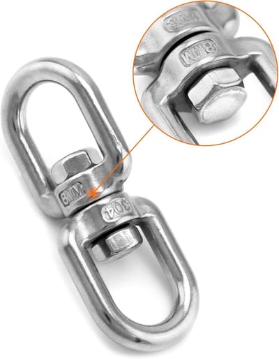 Swivel M8 RVS Draaiwartel 360° voor Bokszak – Belastbaar tot 300 kg -