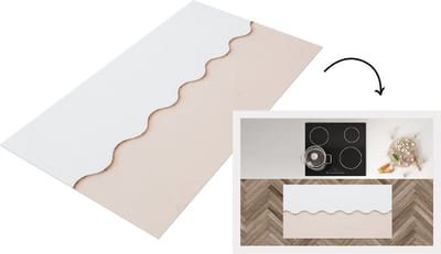 Keukenloper - Loper keuken - Zomer - Wit - Golven - 120x60 cm - Keukenloper vinyl