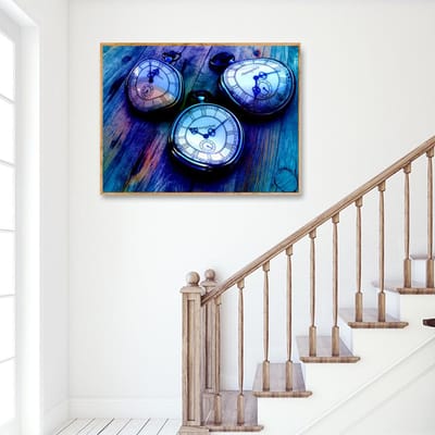 Diamant schilderij volledige ronde aankomst zakhorloge diamant borduurwerk schilderachtige diamant woondecoratie 20X30CM blue