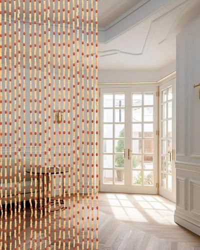 Retro Houten Kralen Gordijn, 90 x 200 cm, 45 Strengen, Handgemaakt Deurgordijn voor Insectenbescherming en Vliegenwering in de Slaapkamer