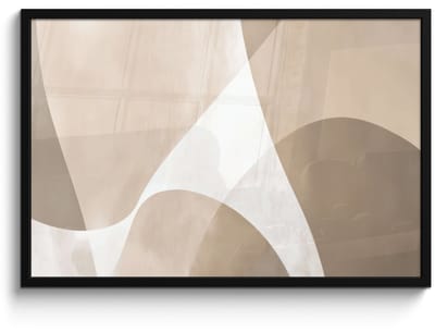 Poster in lijst - Fotolijst 90x60 cm - Posters - Vloeiende vlakken - Harmonieus - Golvend - Posterlijst zwart - Decoratie - Wanddecoratie woonkamer - Muurdecoratie slaapkamer