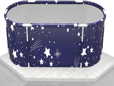 Opvouwbare Badkuip - Draagbaar Bad - Ontspannen Baden - Warmtebehoud Ontwerp - 120x55x50 cm - Blauw