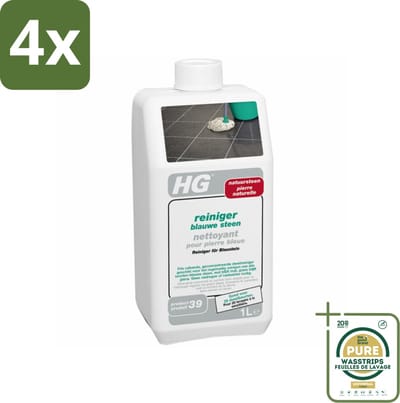 HG Blauwe Steen Reiniger 1 liter - Voordeelverpakking - 4 stuks - Hardstenen reiniger - Vloerreiniger