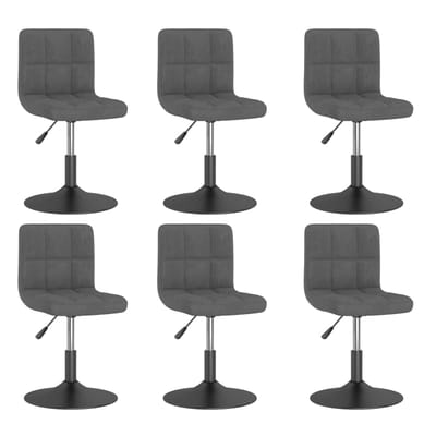vidaXL Eetkamerstoelen draaibaar 6 st fluweel donkergrijs