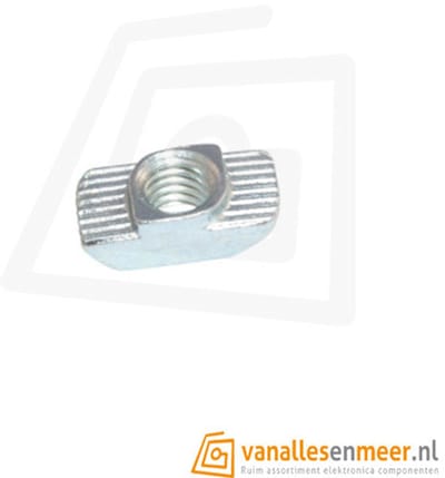 T-sleuf Hamer Moer M6 – Voor 8 mm Aluminium Profielgleuf 10 stuks
