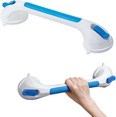 Badkamer handgreep - Veiligheidshandgreep douche - Ondersteuning badkamer - Zonder boren installeren - 43 cm lengte - Blauw
