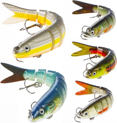 Lifelike Wobblers voor Snoek en Zander - 5 Stuks Vissen Aas voor Zoet en Zout Water, Perfect voor Roofvissen en Visgeschenken