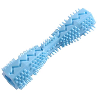 Hondentandenborstel Duurzame hondenkauwspeelgoed Stick Zacht rubber Tandreinigingspunt Massage Tandpasta Tandenborstel voor huisdieren Molaire dierbenodigdheden blauw