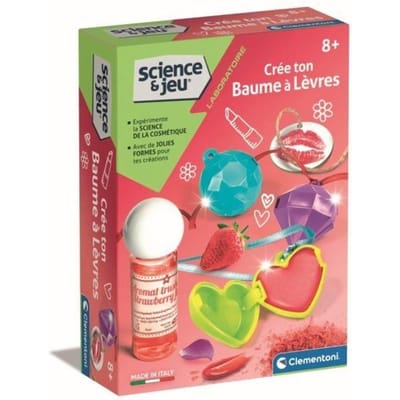 Clementoni - Science & Jeu - Coffret scientifique création de baumes a levres - Dés 8 ans