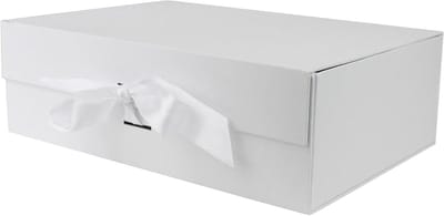 Luxe Geschenkdozen - Verhuisdozen Cadeaubox - Cadeaus Presenteren - Magnetische Sluiting Lint - 335 x 26 x 155 cm - Wit