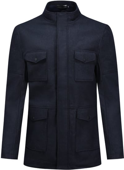 ALLTHEMEN Heren Regular Fit Jas met Opstaande Kraag - Halflang met Ritssluiting - M