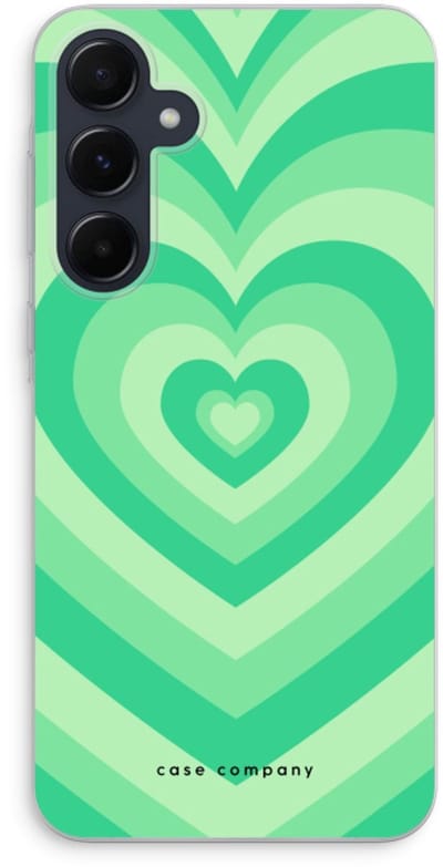 Case Company® - Hoesje geschikt voor Samsung Galaxy A55 hoesje - Hart Groen - Soft Cover Telefoonhoesje - Bescherming aan alle Kanten en Schermrand