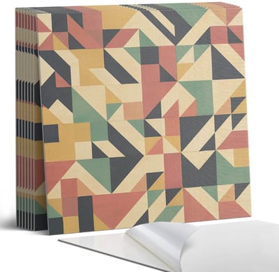 Coloray Plaktegels - Abstract geometrisch patroon Portugese Tegels - 30 cm x 30 cm - Beige Plaktegels - 9 stuks - Vierkant PVC Tegels - Plaktegels Keuken - Zelfklevende Vloertegels - Vinyl Tegels Zelfklevend - Zelfklevende Tegels