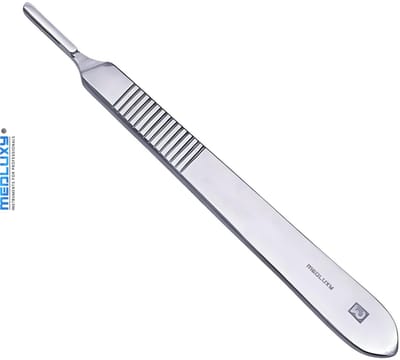 Medluxy - Scalpelhouder #3 - 12,5 cm - RVS - M97 - scalpel meshouder, bistouri houder, houder voor verwisselbare mesjes