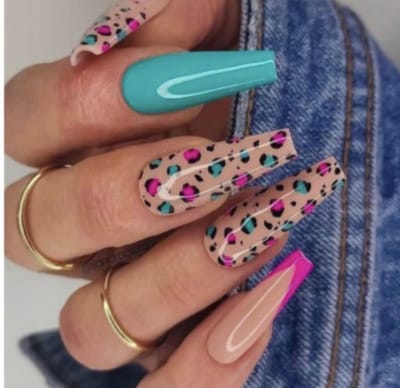 Press on nails / nagels | panterprint | mint