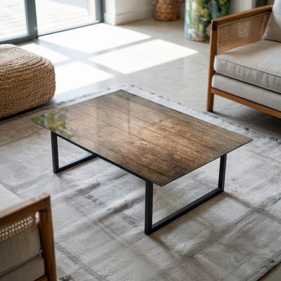 Coloray Tafelblad - Tafelblad Glas - 80x60 cm - Bruin - Rechthoek Glazen Tafelblad - Tafelblad Van Glas - Tafelblad Vierkant - Salontafel Blad - Gehard Glas Tafelblad woonkamerdecoratie