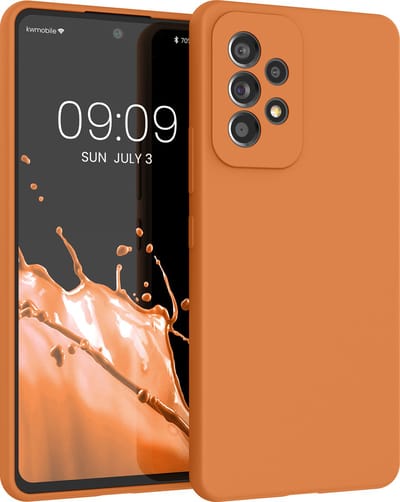 kwmobile telefoonhoesje geschikt voor Samsung Galaxy A53 5G - Hoesje met siliconen coating - Smartphone case in warme abrikoos