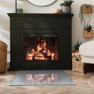 Coloray Vloerplaat Houtkachel - Vloerplaat voor Houtkachel - 80 cm x 60 cm - Vloerplaat Open Haard - Grijs Vloerplaat Kachel - Verwarmingsaccessoires - Plaat voor Onder Kachel - Kachel Vloerplaat - Vloerplaat Voor Kachel