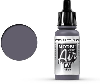 Vallejo Hobbyverf Acrylverf - 71073 Model Air Black - Metallic - Acryl Verf flesje - 17 ml