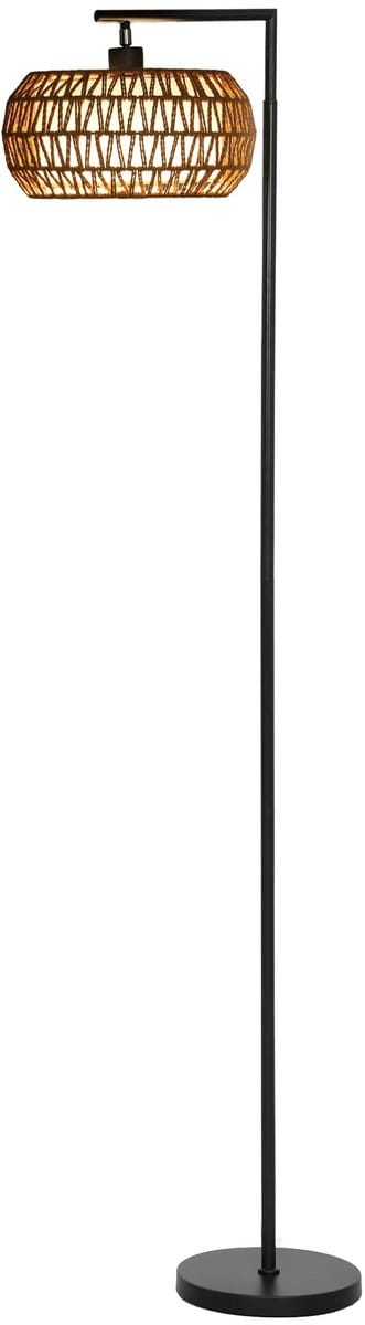 Atlasyx vloerlamp - Lamp - Staande lamp - Leeslampje - Staanlamp - Woonkamer lamp - Voetschakelaar - 52 x 33 x 170 cm - Zwart