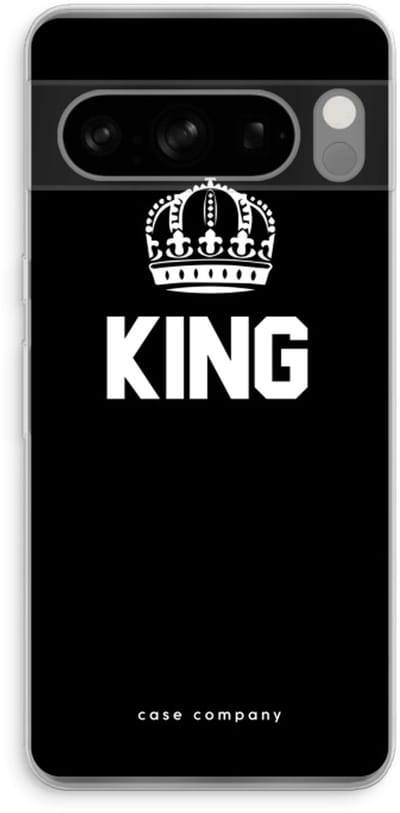 Case Company® - Hoesje geschikt voor Google Pixel 8 Pro hoesje - King zwart - Soft Cover Telefoonhoesje - Bescherming aan alle Kanten en Schermrand