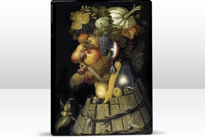 Herfst - Giuseppe Arcimboldo - 19,5 x 26 cm - Niet van echt te onderscheiden schilderijtje op hout - Mooier dan een print op canvas - Laqueprint.