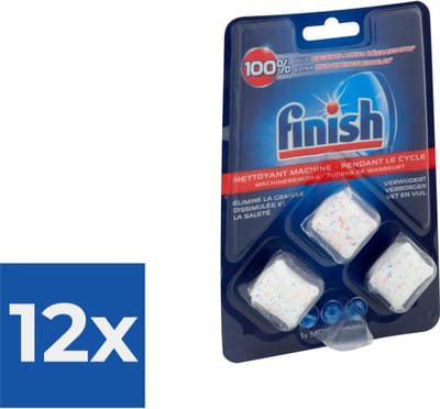 Finish Vaatwas Machinereiniger - 3 stuks - Voordeelverpakking 12 stuks