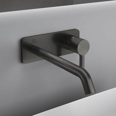 Ideal Standard wall-mounted basin mixer with square rosette, spout 22 cm A7381A5