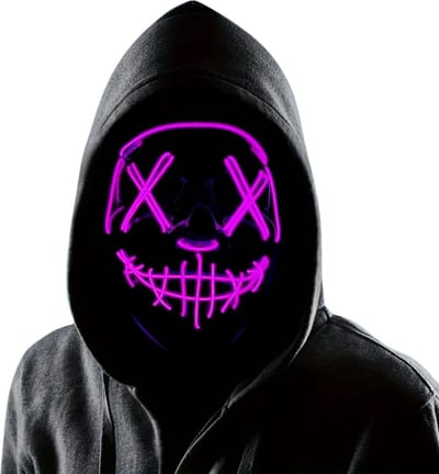 Nivard Halloween Masker - Volwassenen - Enge Maskers - Horror Masker - Led Masker - Roze