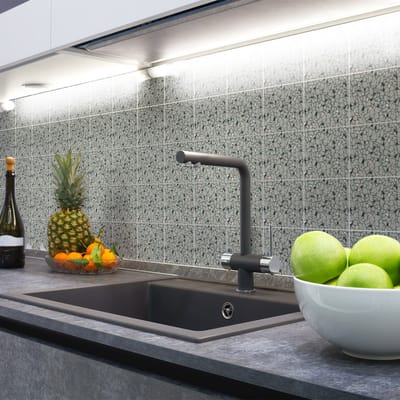 Zelfklevende tegelmuurstickers voor keuken en badkamer - 9 Mironi Terrazzo tegelstickers - 9 stickers 10x10cm
