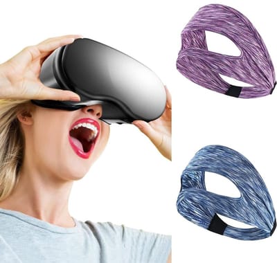Dailygoods - 2 stuks VR-masker, VR-masker, ademend VR-masker, wasbaar, voor VR-koptelefoon PS VR2/Meta Quest Pro/Meta Quest 2/Oculus Quest 2/HTC Vive