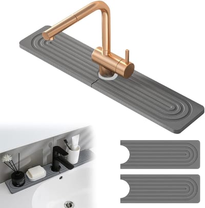 Drainerende Mat voor Waterkraan - 45x10cm - Splash Guard voor Keuken en Badkamer - Ideaal voor Voorkomen van Waterschade en Vuil