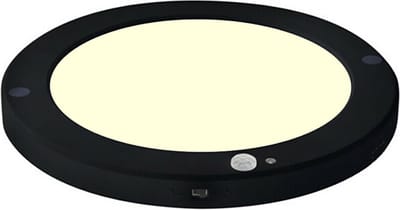 LED Plafondlamp met Bewegingssensor + Dag en Nacht Sensor - 18W - Warm Wit 3000K - 360° Zichthoek - Opbouw/Inbouw - Rond - Mat Zwart