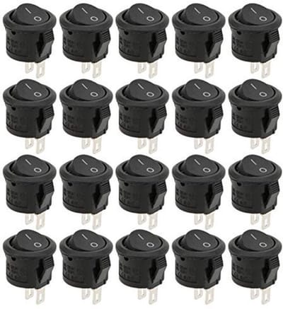 Allecto - Mini tuimelschakelaar - Zelfvergrendeling - 20 stuks