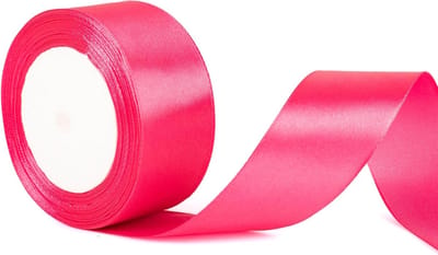 50 mm breed felroze lint, 2 inch dik felroze lint voor trouwauto's, gebruikt voor het inpakken van cadeaus, strikken, boeketten, decoraties voor trouwauto's en taarten.