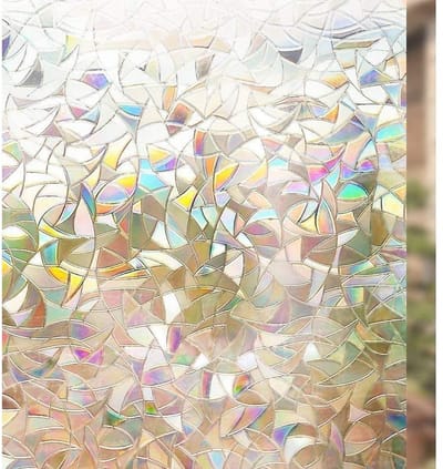 QTTVBTNA – 1 Stuk Raamfolie – privacy folie voor raam – 3D regenboog effect kleurrijk – lichtdoorlatend en zonwerend – UV-bescherming – decoratieve raamdecoratie voor woonkamer kantoor slaapkamer – 45 x 100 cm