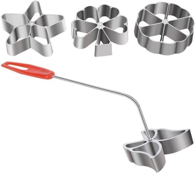 Allecto - 4-delige Rozet Timbalenset - Aluminium Wafelvormen - Zilver