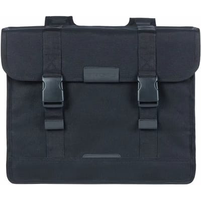 Basil Kavan Eco Classic Dubbele Fietstas 58L Zwart Duurzaam Organisch Canvas Waterafstotend Reflecterend Universal Bridge 10 Jaar Garantie