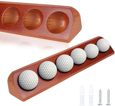 Allecto - Houten Golfbal Stand - Wanddecoratie voor Golfballen - Ideale decoratie voor sportliefhebbers - 6 Gaten - Perfect voor binnen en buiten -...