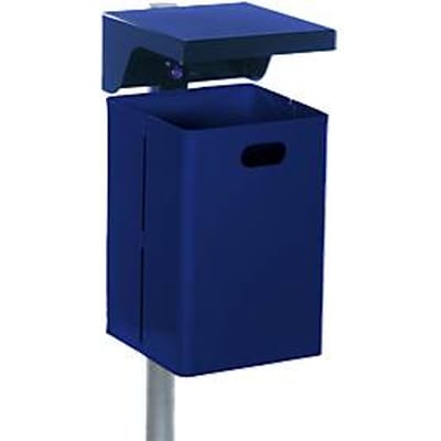 Afvalbak met overkapping, blauw (RAL 5013)